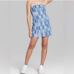 Wild Fable Denim Patchwork Top